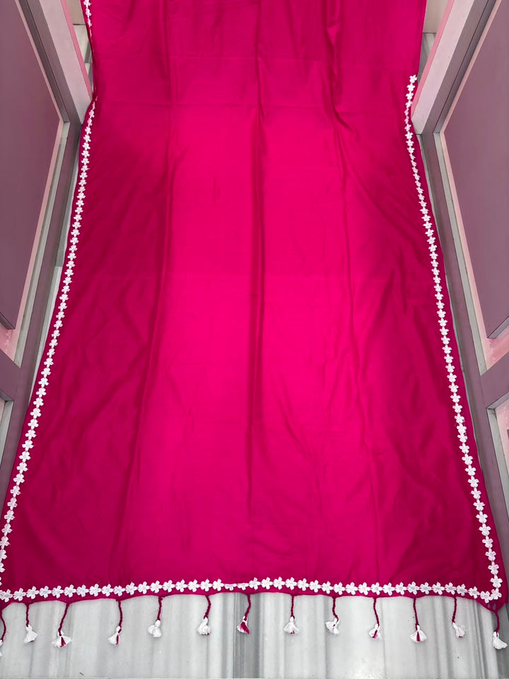 Meghanjali (মেঘাঞ্জলি)  Khadi Cotton Saree With Lace