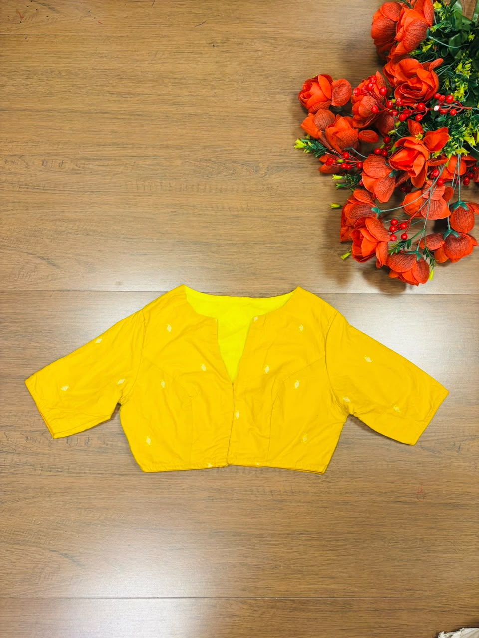 New World Grace – Jamdani Woven Punjabi Collar Blouse