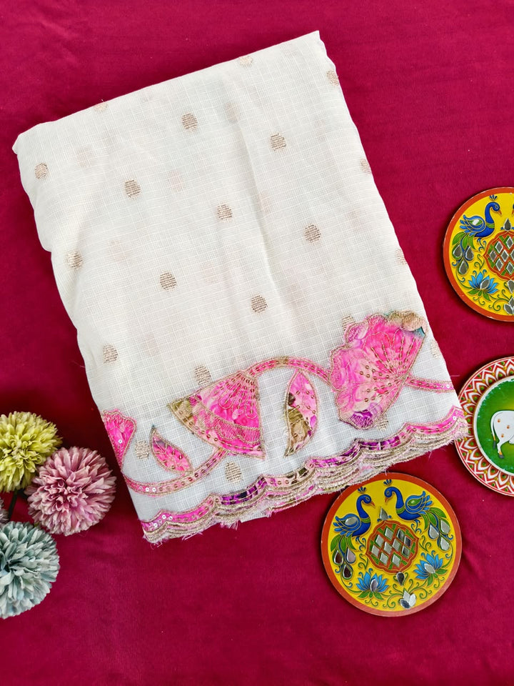 🌸 Phuler Chhoya – Premium Kota Appliqué Saree