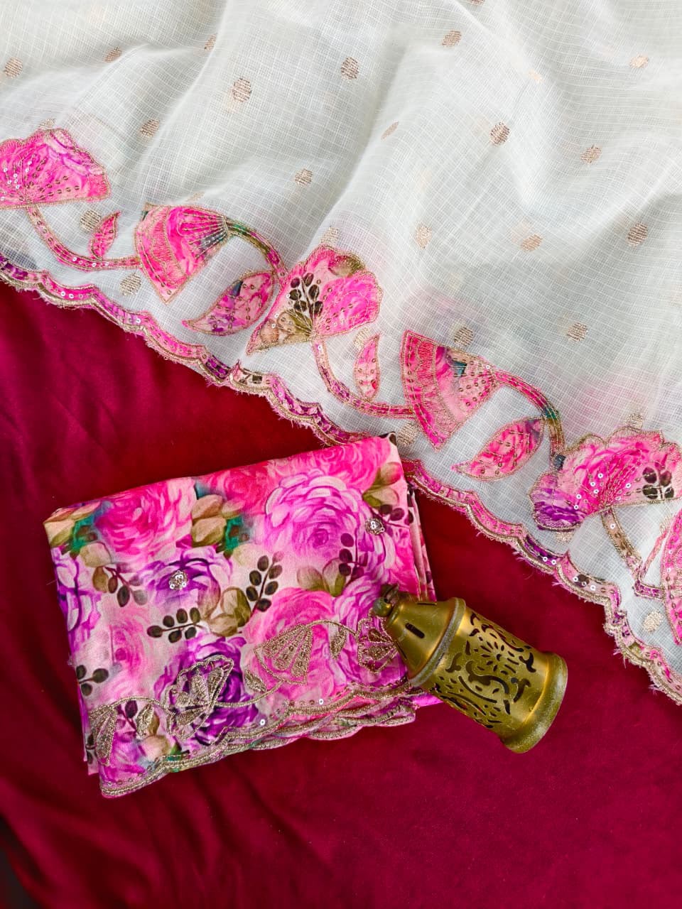 🌸 Phuler Chhoya – Premium Kota Appliqué Saree