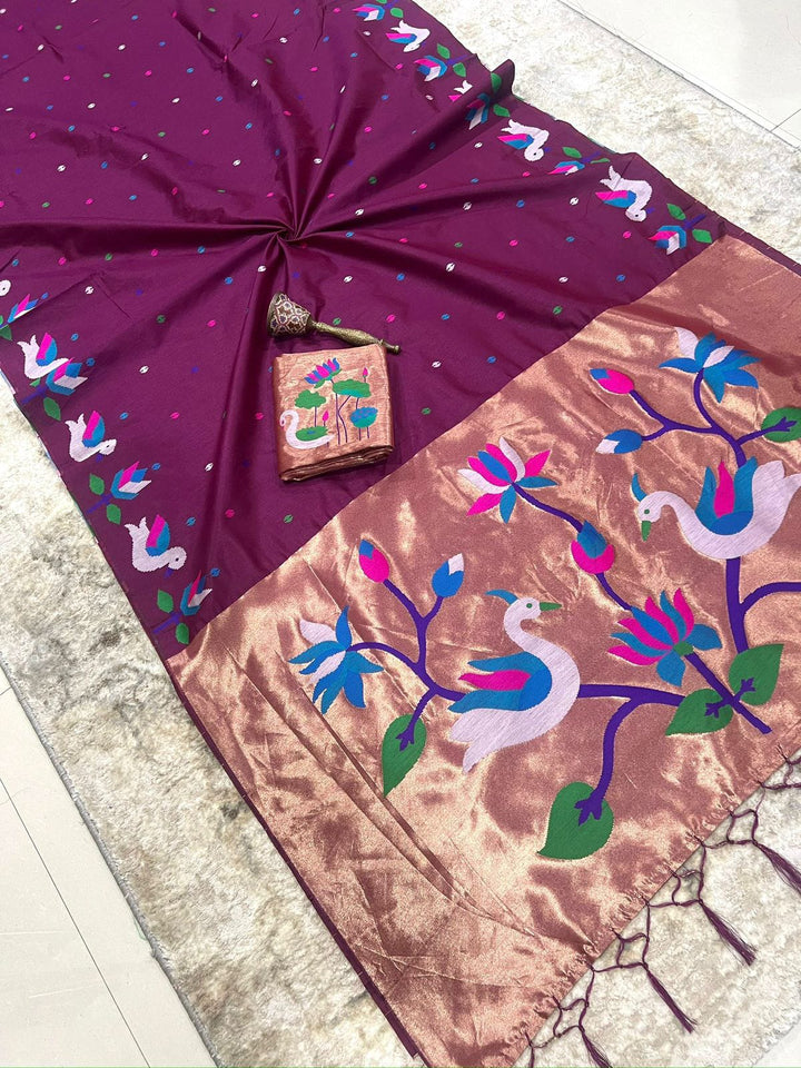 Meherika Khadi Silk Saree With Minakari Zari Border & Designer Zari Pallu