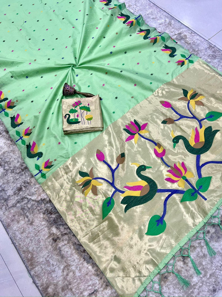 Meherika Khadi Silk Saree With Minakari Zari Border & Designer Zari Pallu