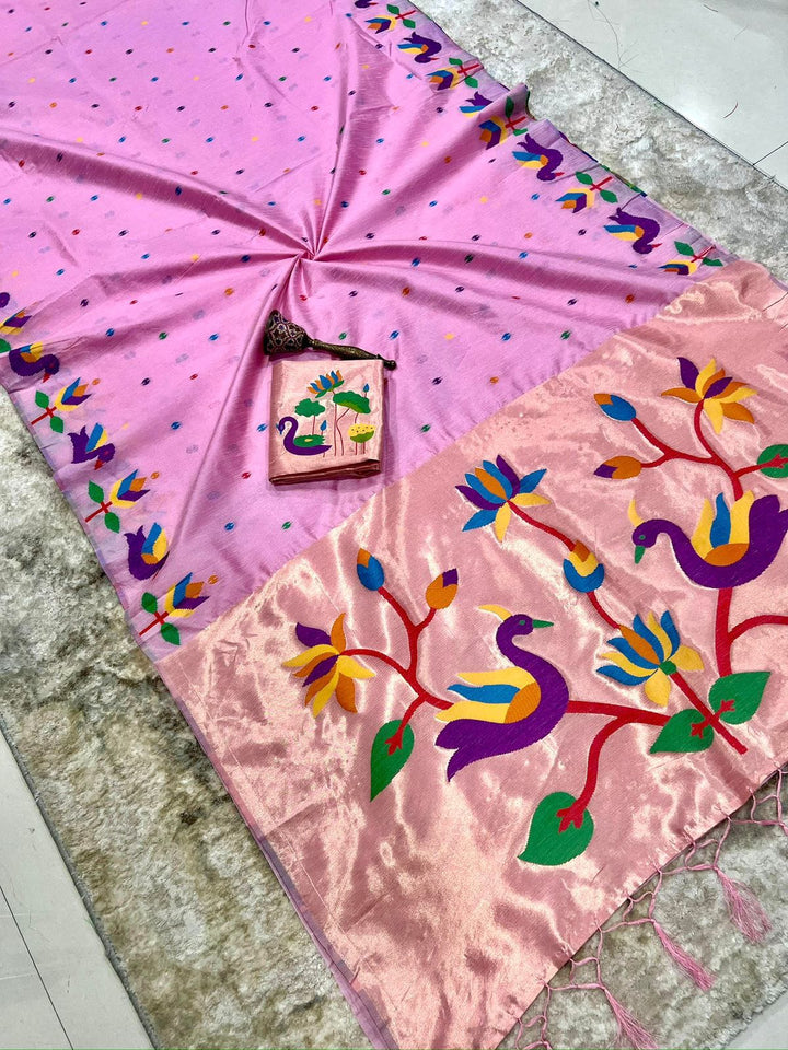 Meherika Khadi Silk Saree With Minakari Zari Border & Designer Zari Pallu