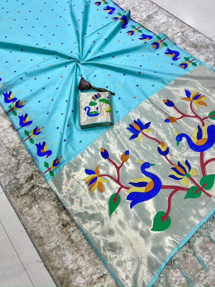 Meherika Khadi Silk Saree With Minakari Zari Border & Designer Zari Pallu