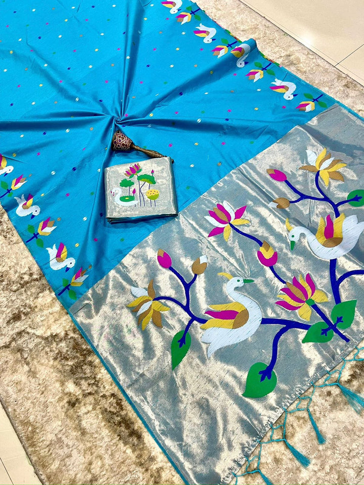 Meherika Khadi Silk Saree With Minakari Zari Border & Designer Zari Pallu