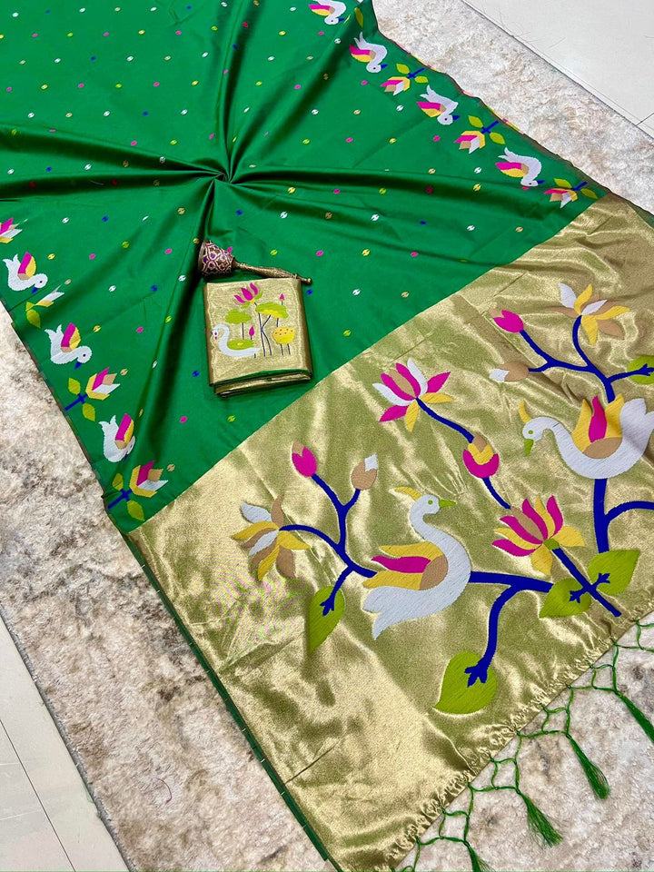 Meherika Khadi Silk Saree With Minakari Zari Border & Designer Zari Pallu