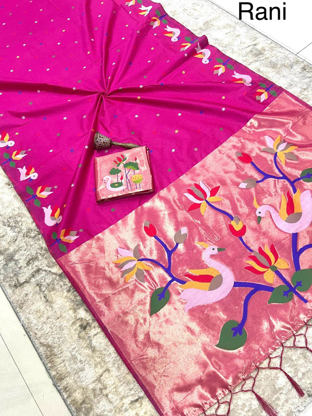 Meherika Khadi Silk Saree With Minakari Zari Border & Designer Zari Pallu