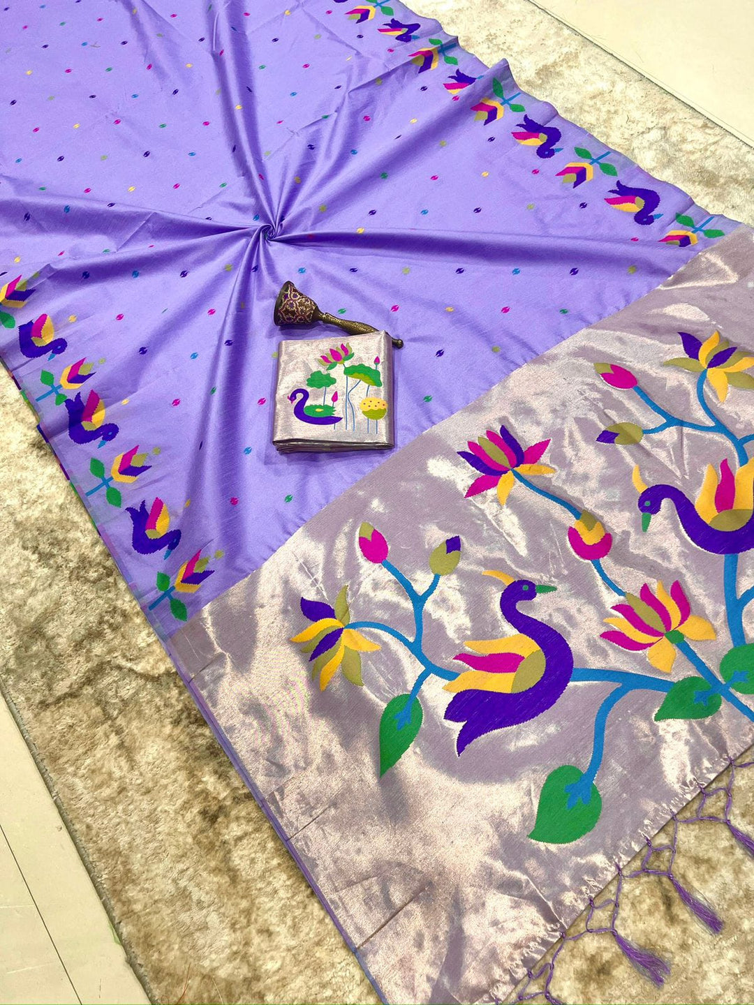 Meherika Khadi Silk Saree With Minakari Zari Border & Designer Zari Pallu
