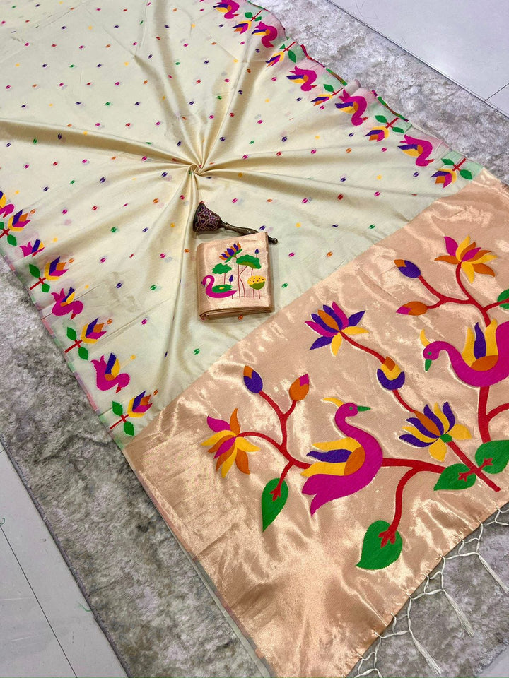 Meherika Khadi Silk (Semi ) Saree With Minakari Zari Border & Designer Zari Pallu