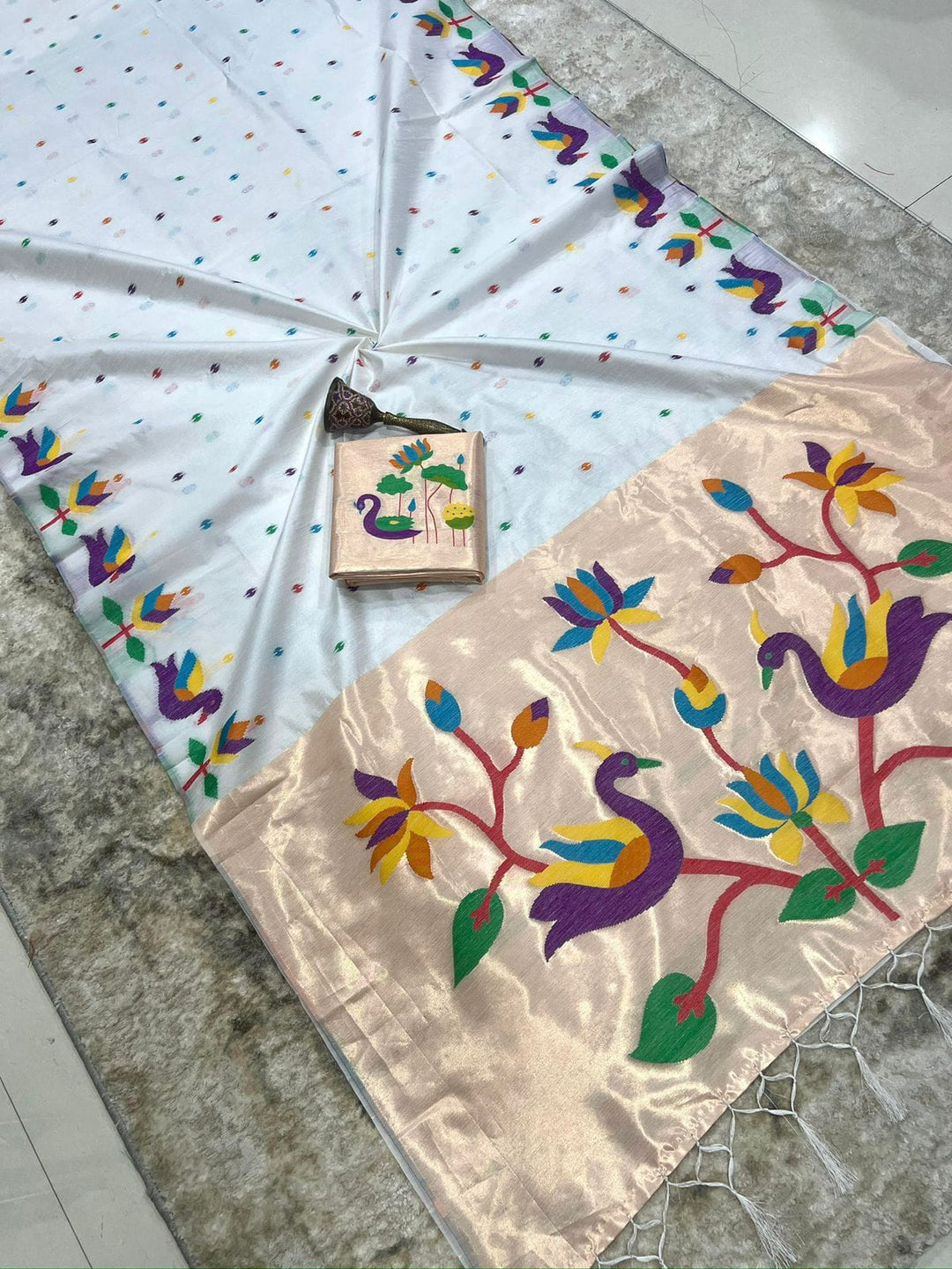 Meherika Khadi Silk Saree With Minakari Zari Border & Designer Zari Pallu