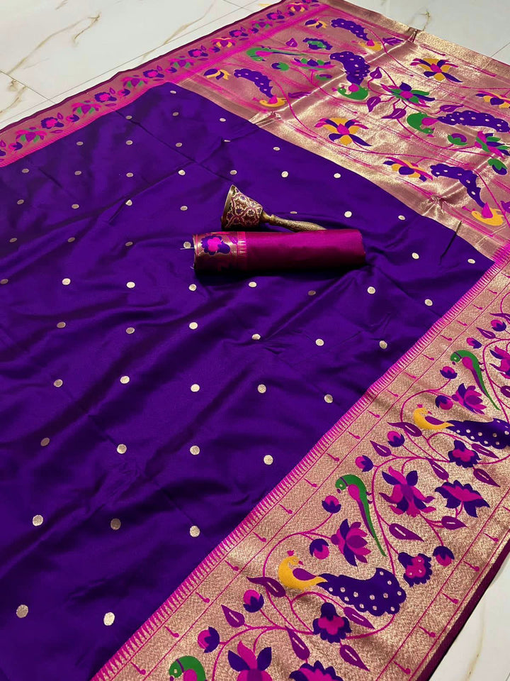 Gilded Majesty- Kanchivaram Paithani Silk (Semi) Saree