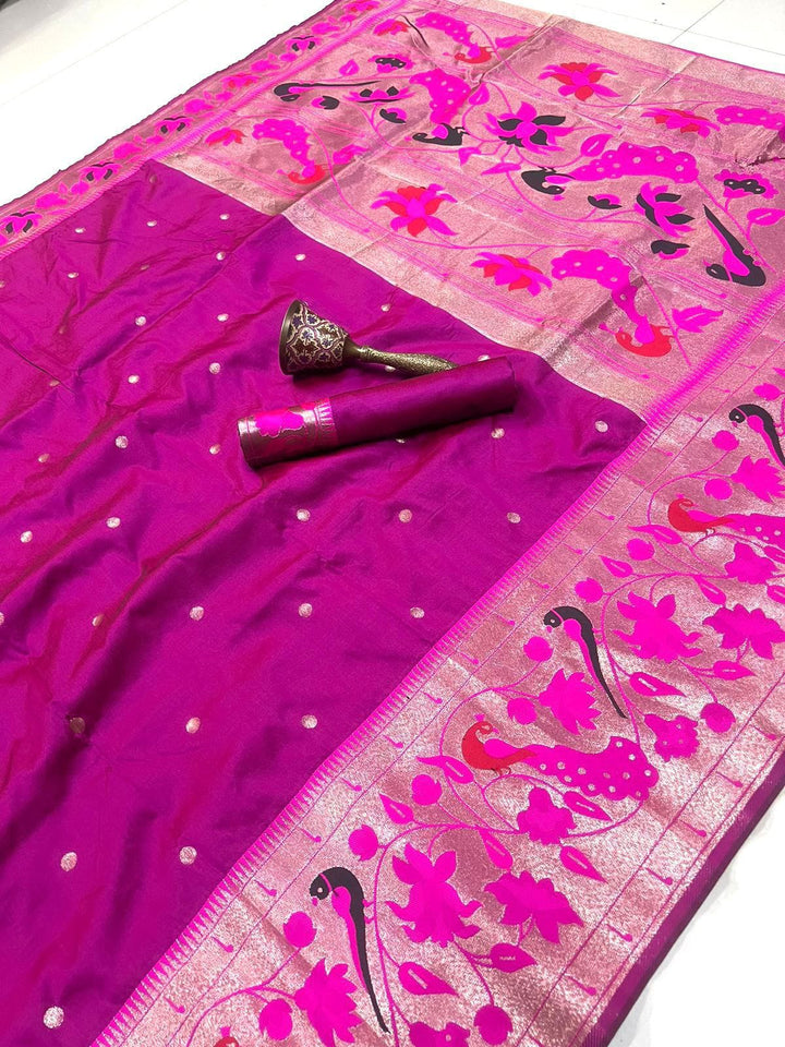 Gilded Majesty- Kanchivaram Paithani Silk (Semi) Saree