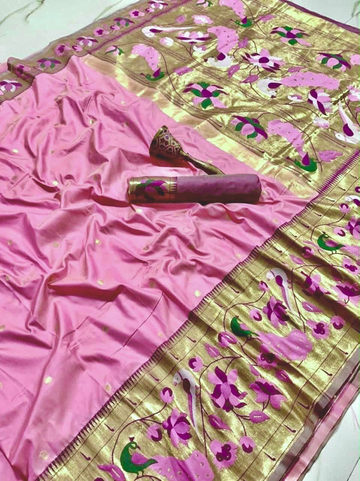 Gilded Majesty- Kanchivaram Paithani Silk (Semi) Saree
