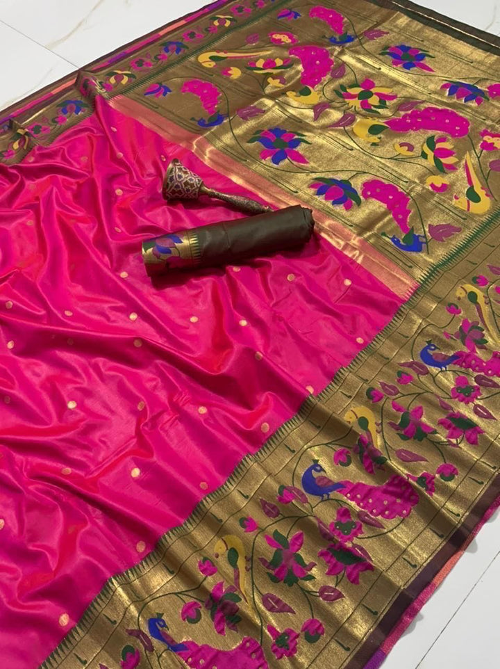 Gilded Majesty- Kanchivaram Paithani Silk (Semi) Saree