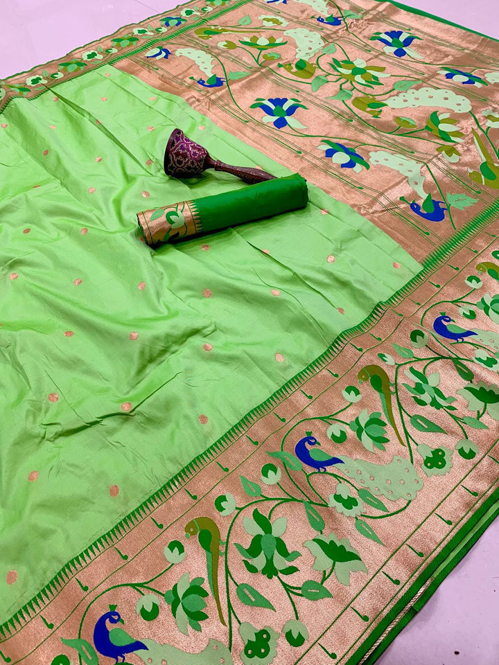 Gilded Majesty- Kanchivaram Paithani Silk (Semi) Saree