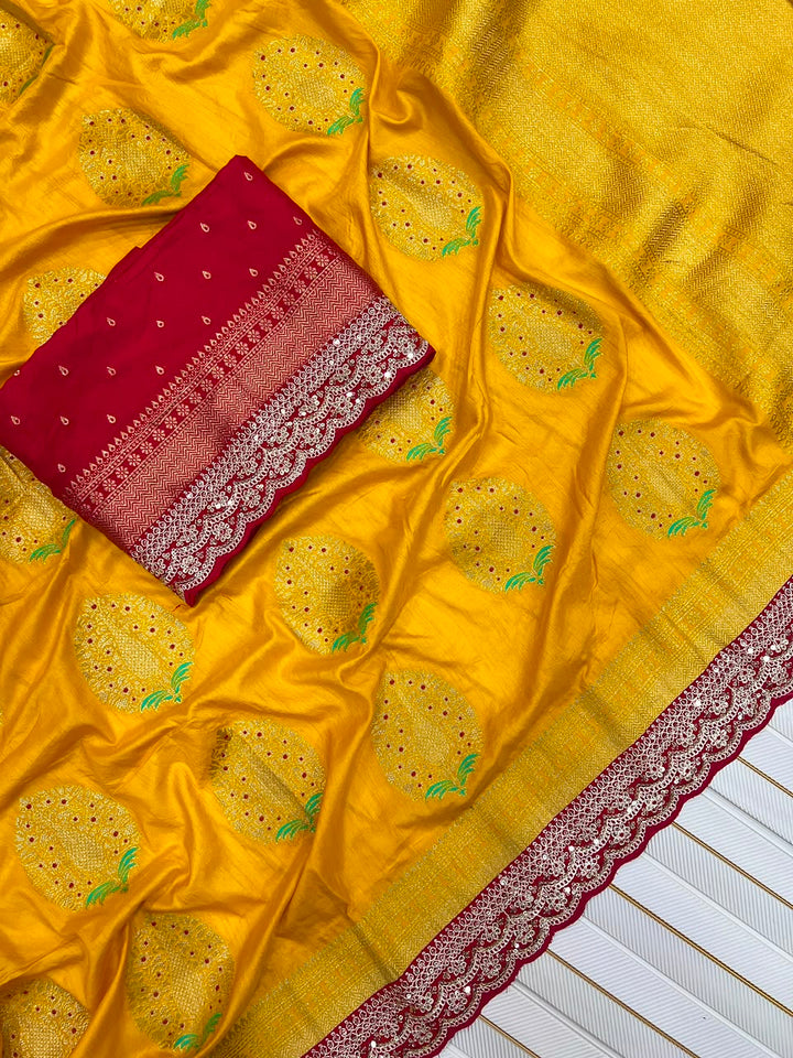 Sophisticated Elegance – Premium Dola Silk (Blended) Saree