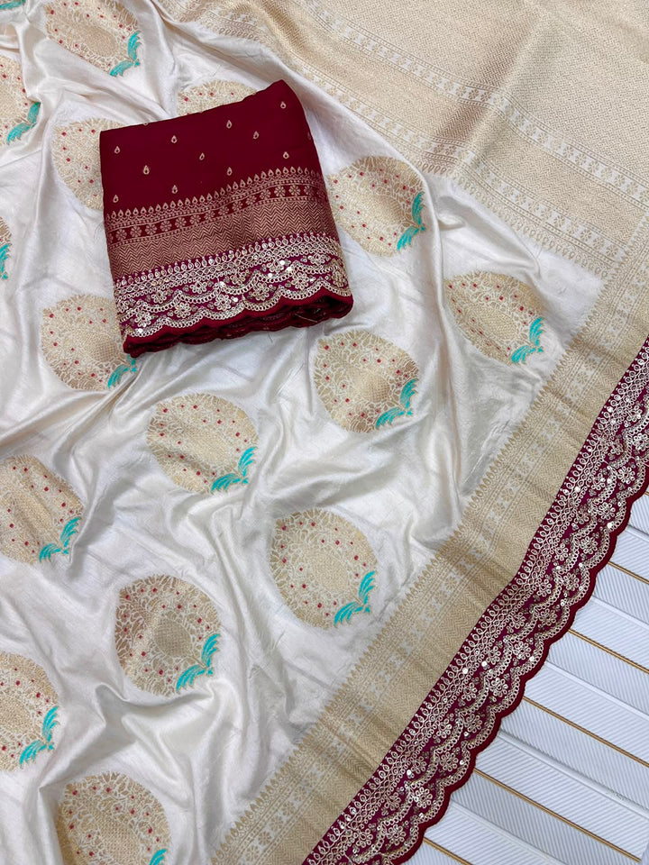 Sophisticated Elegance – Premium Dola Silk (Blended) Saree