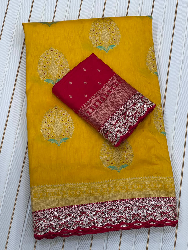 Sophisticated Elegance – Premium Dola Silk (Blended) Saree