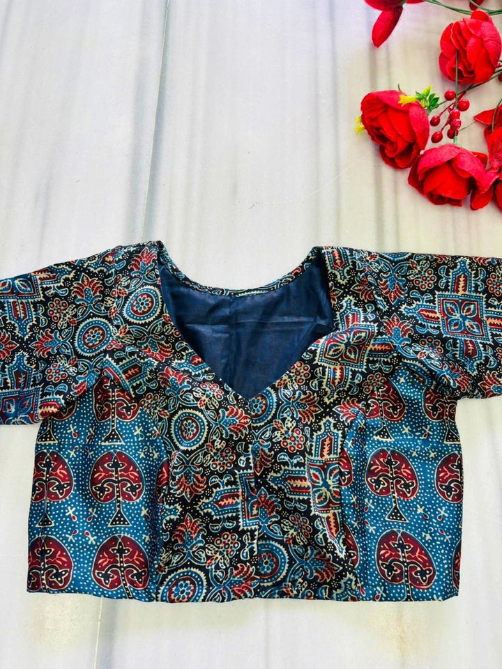 Midnight Artistry - Modal Silk Blouse