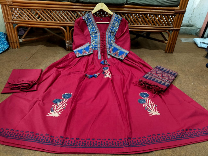 Aura Bloom - Cotton 3 Piece kurti Set