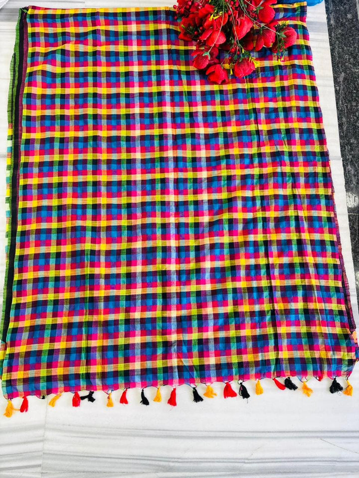 Saptaranga Khadi Cotton Saree 12