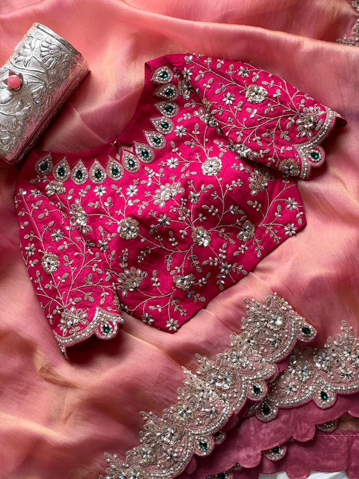 Seraphina Drape -  Designer Sequence Tissue Silk Saree with Designer (Unstitched) Blouse Piece