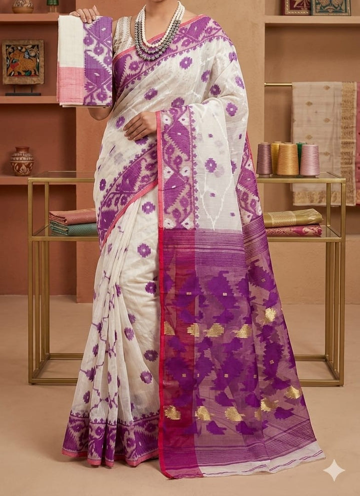 Kumudini | Karat Dhakai Jamdani Saree
