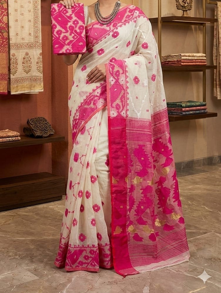 Kumudini | Karat Dhakai Jamdani Saree