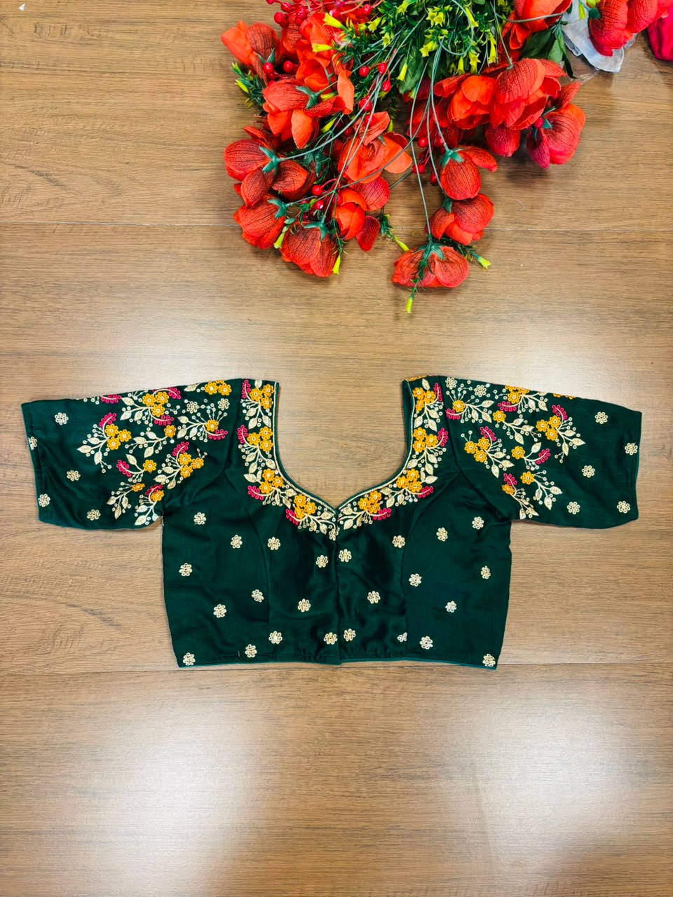 Swarna Saaz Designer Embroidery Vichitra Silk  Blouse