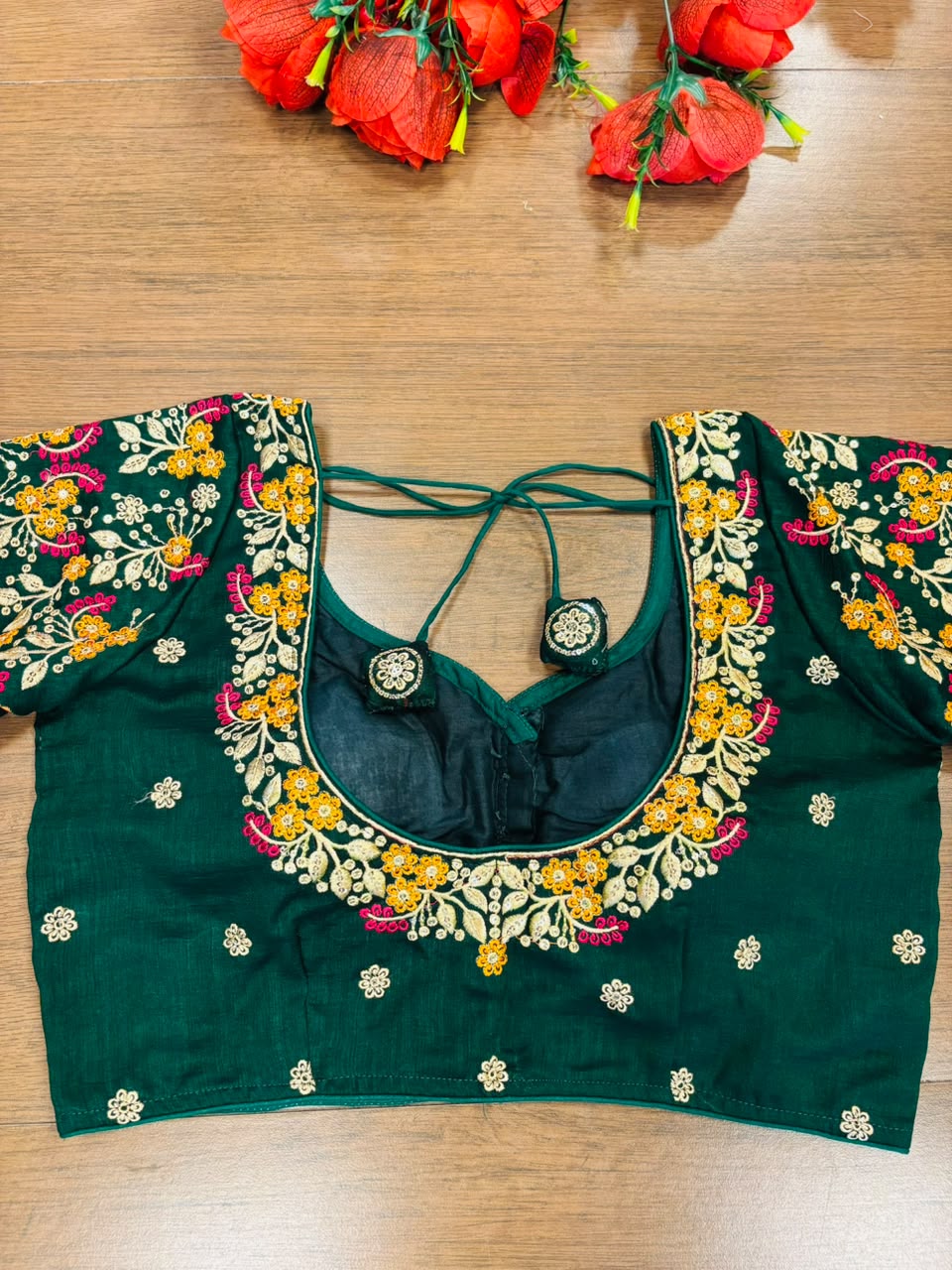 Swarna Saaz Designer Embroidery Vichitra Silk  Blouse