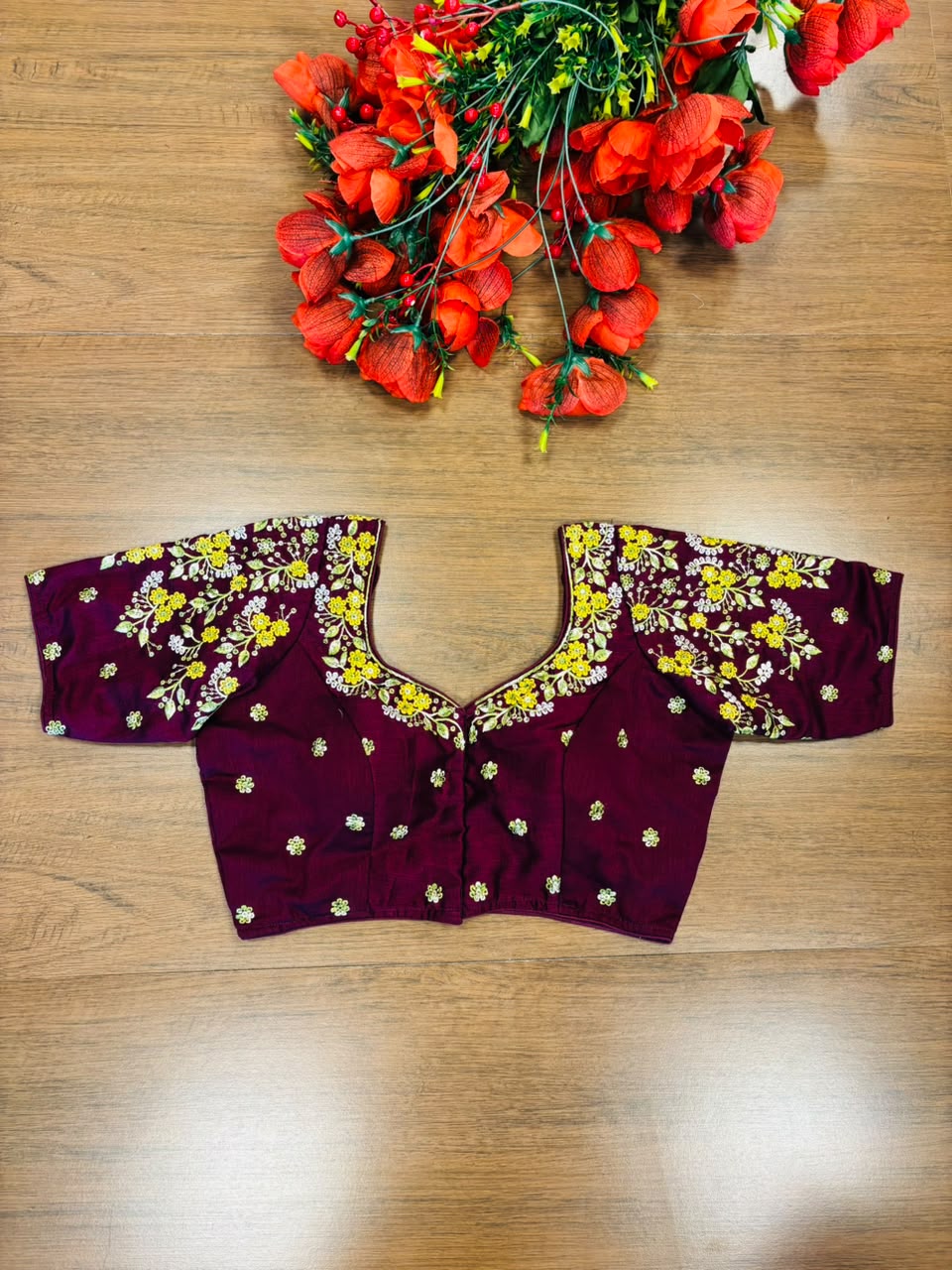 Swarna Saaz Designer Embroidery Vichitra Silk  Blouse