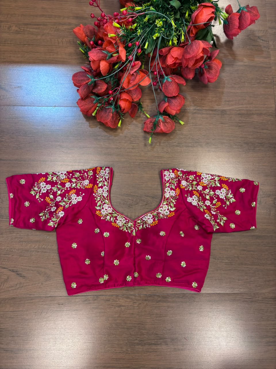 Swarna Saaz Designer Embroidery Vichitra Silk  Blouse