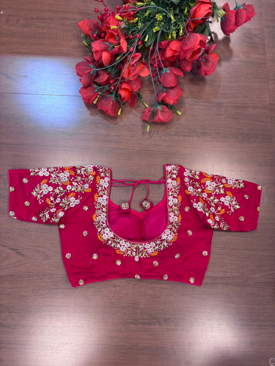 Swarna Saaz Designer Embroidery Vichitra Silk  Blouse