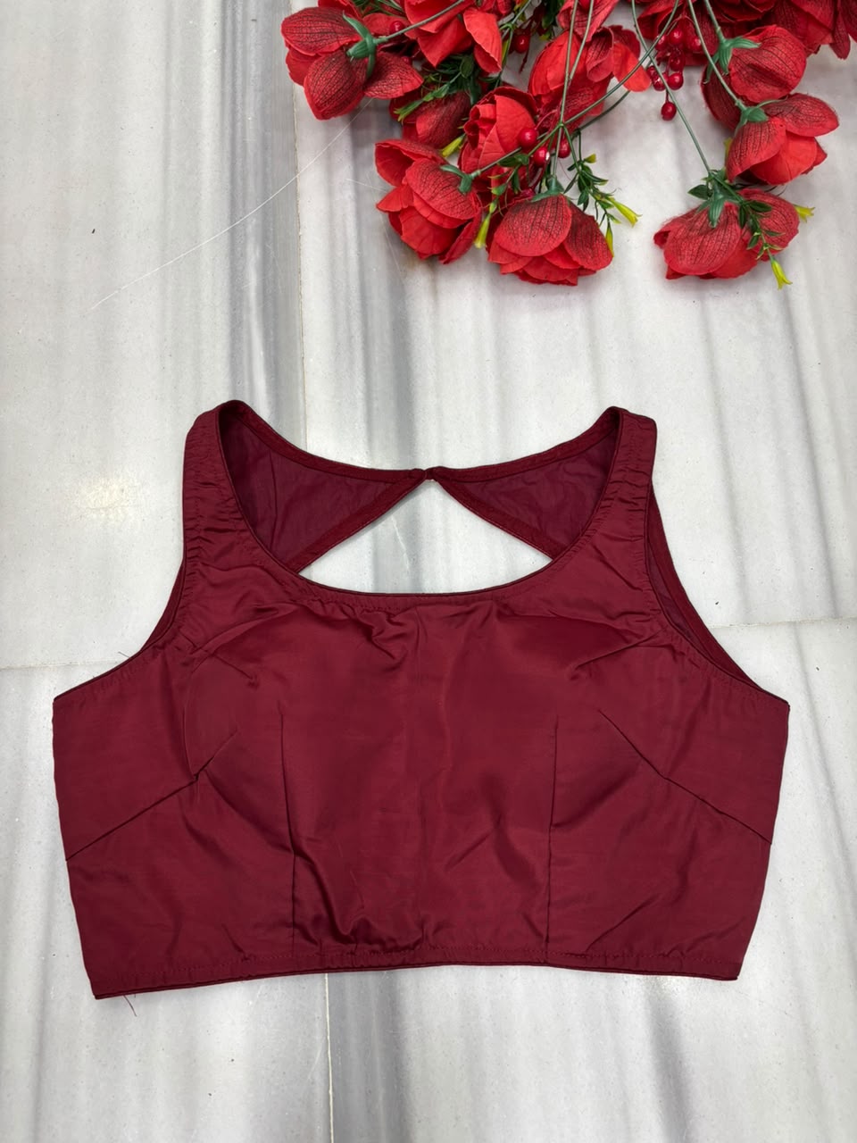 Peony Charm Designer Fancy Silk  Blouse