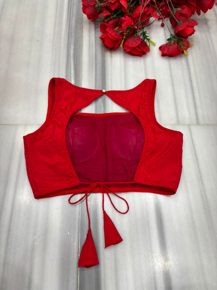 Peony Charm Designer Fancy Silk  Blouse
