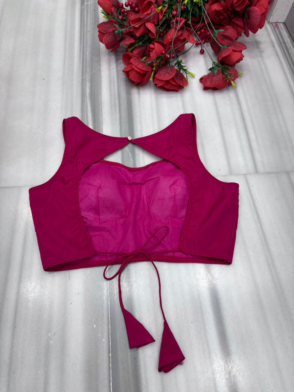 Peony Charm Designer Fancy Silk  Blouse
