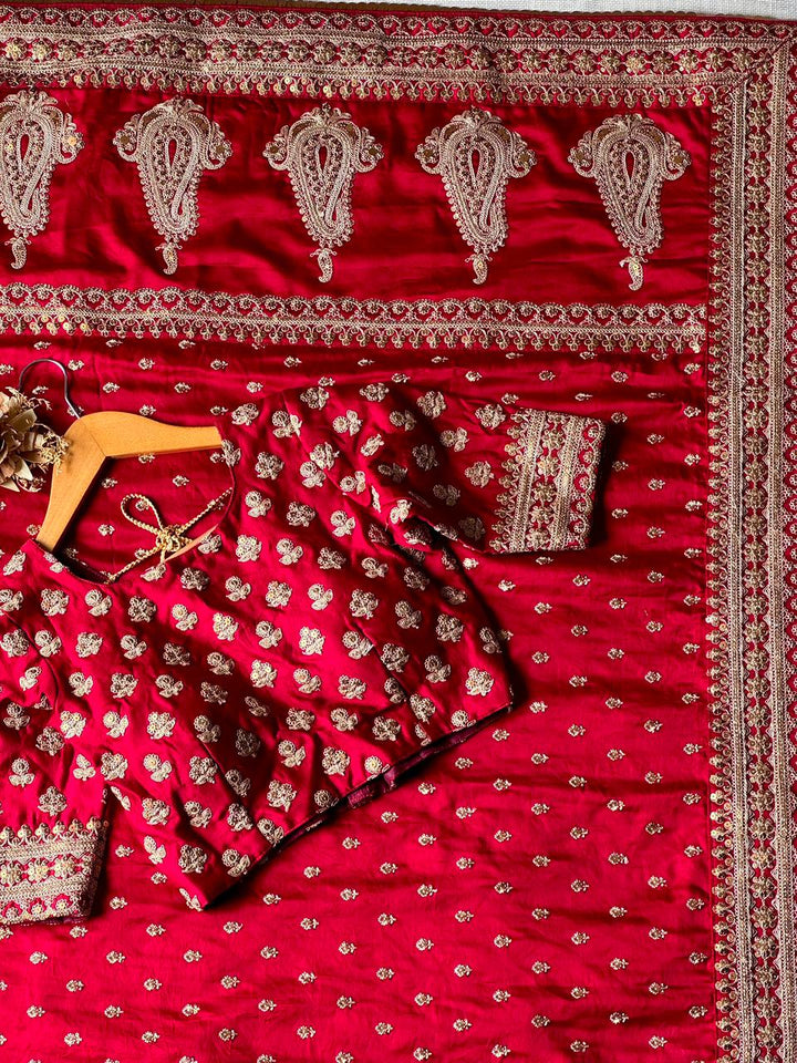 Regalia Rose -  Designer Sequence Premium Silk Saree with Designer (Unstitched) Blouse Piece