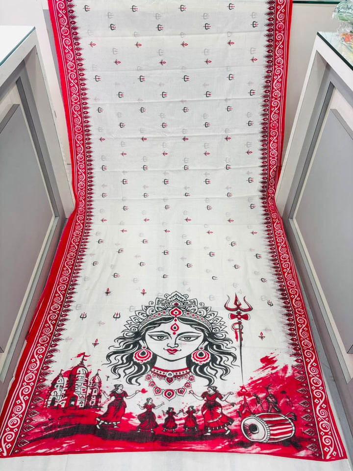 Trishulika Mul Cotton Saree with Print Work