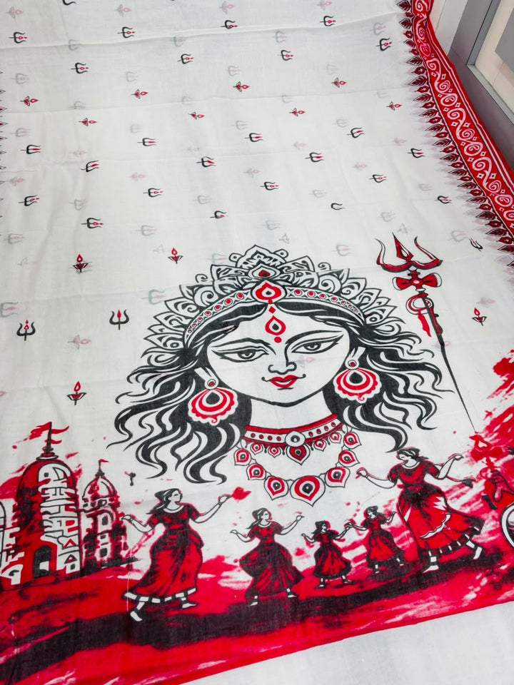 Trishulika Mul Cotton Saree with Print Work