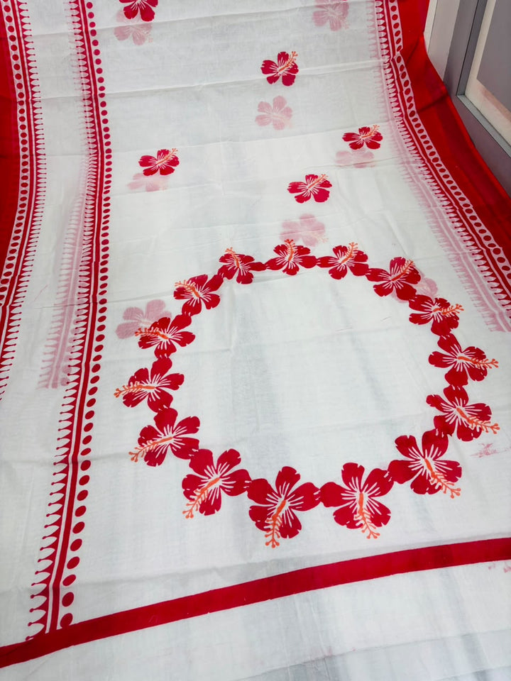 Debi Aradhana Mul Cotton Saree with Print Work
