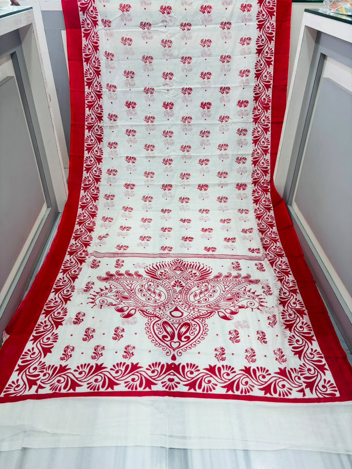 Sharod Shree Mul Cotton Saree with Print Work