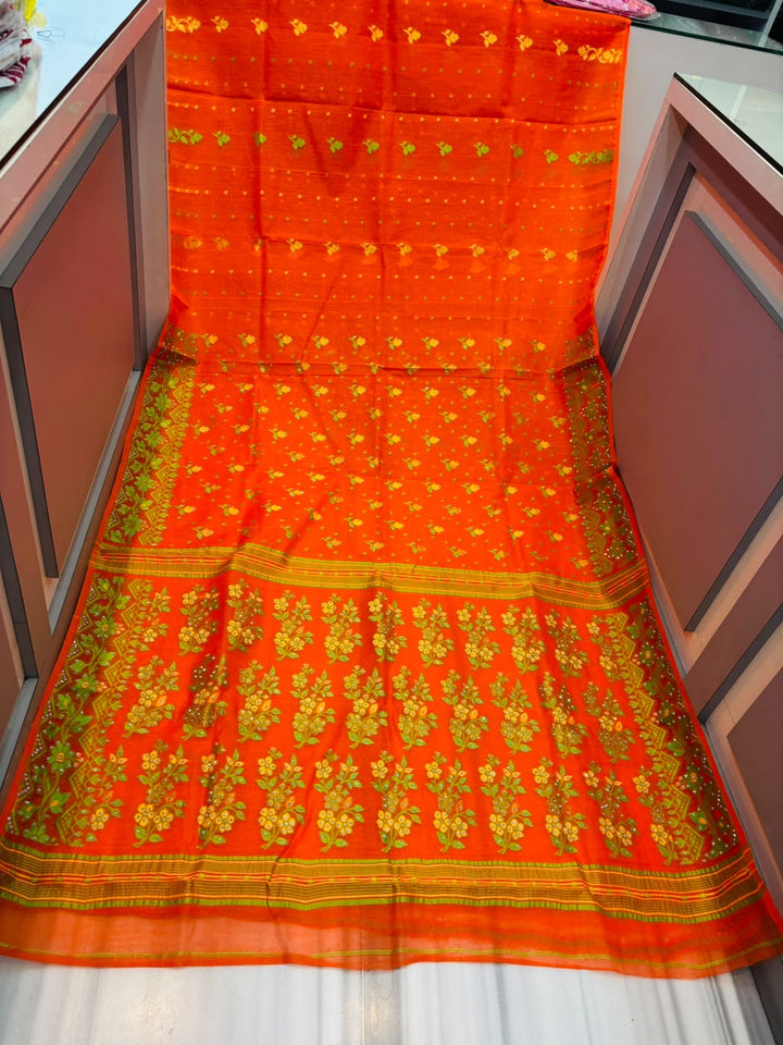 Shonarika Bengal Jamdani Saree With Stone Work