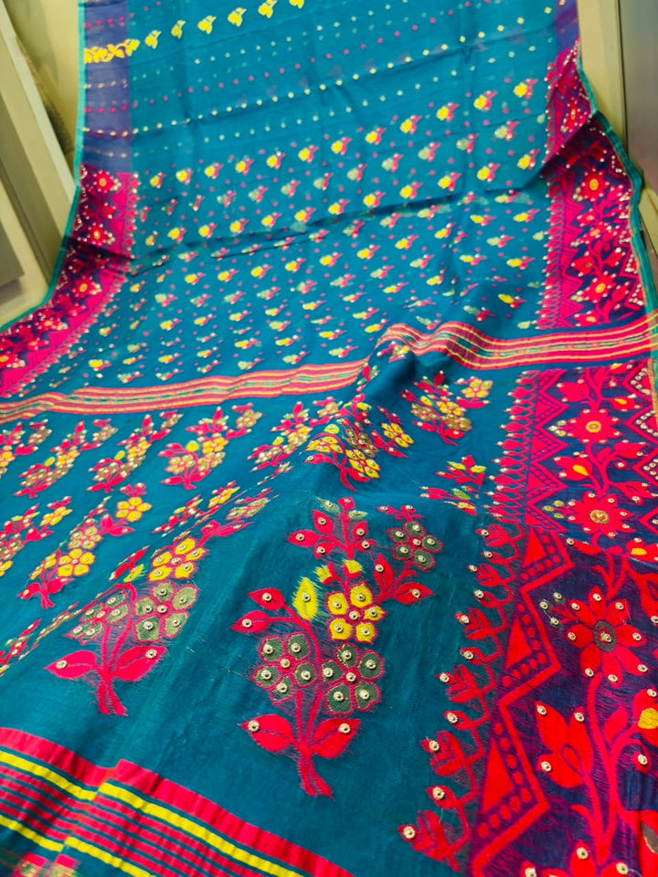 Shonarika Bengal Jamdani Saree With Stone Work