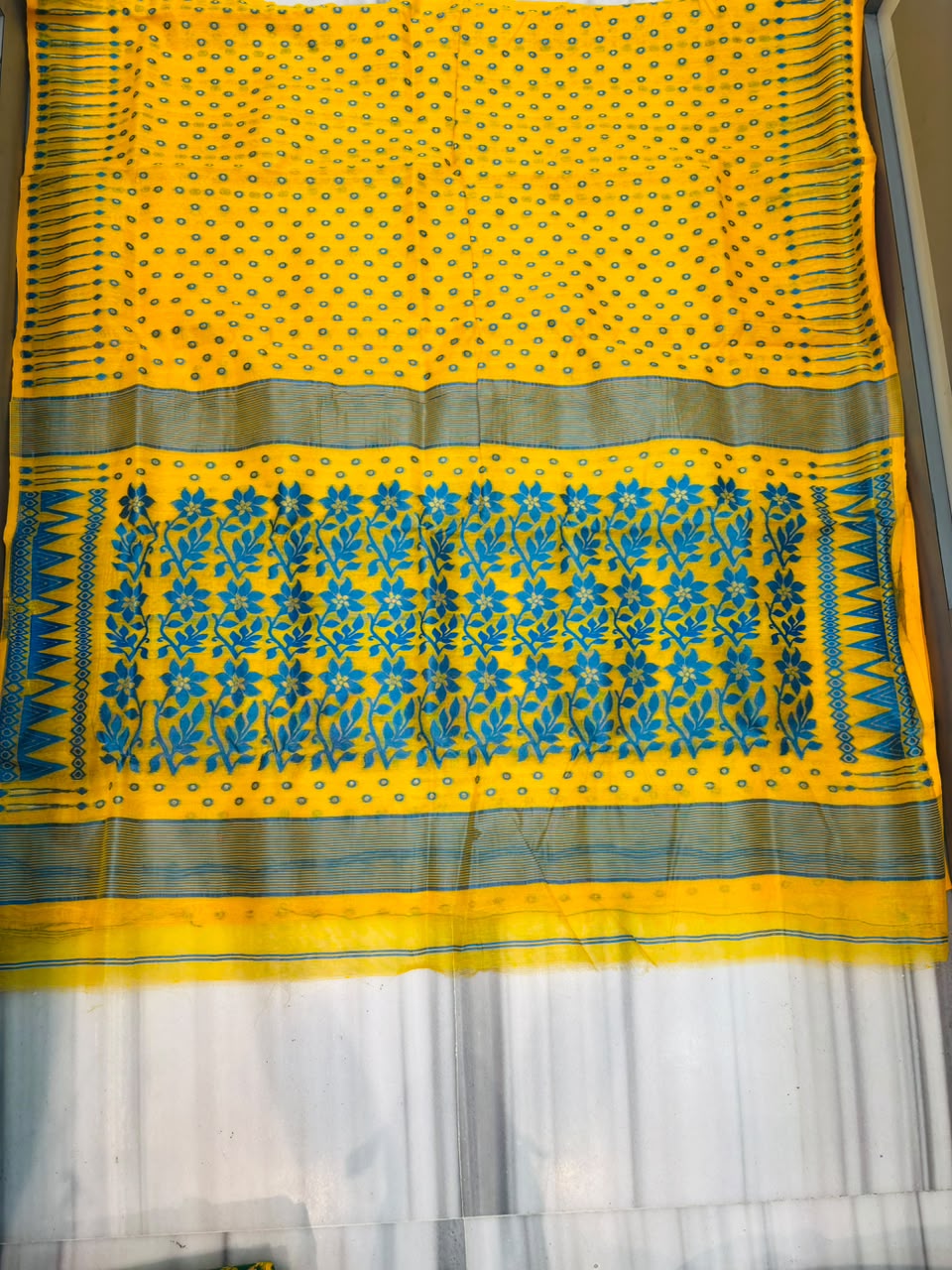 Basanti Bela Bengal Jamdani Saree