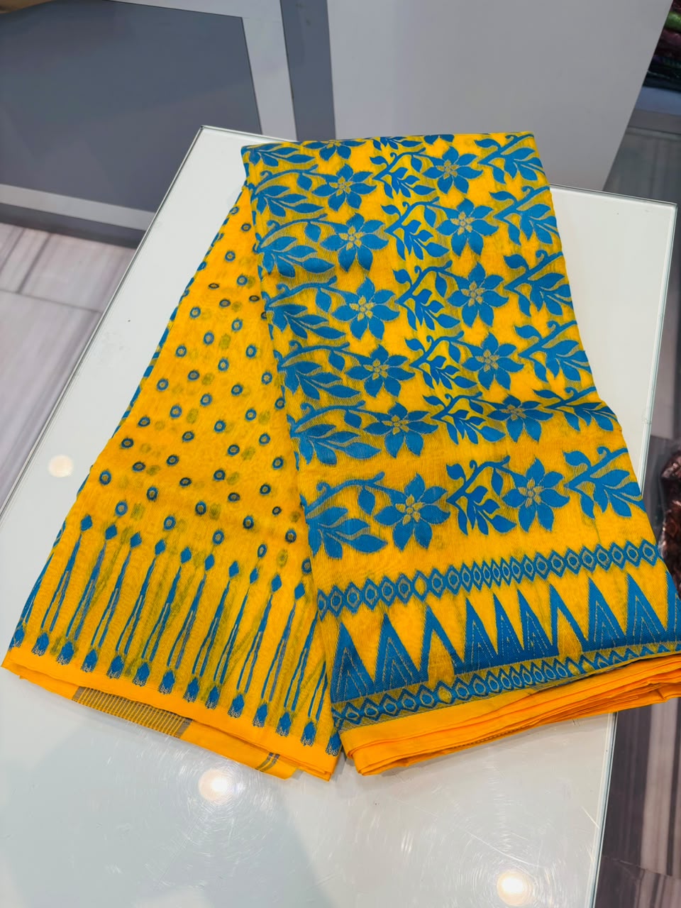 Basanti Bela Bengal Jamdani Saree