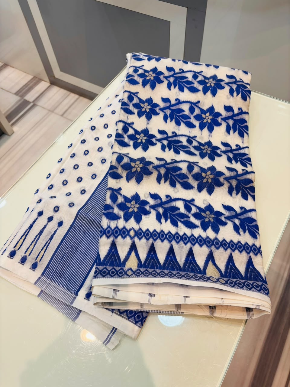 Basanti Bela Bengal Jamdani Saree
