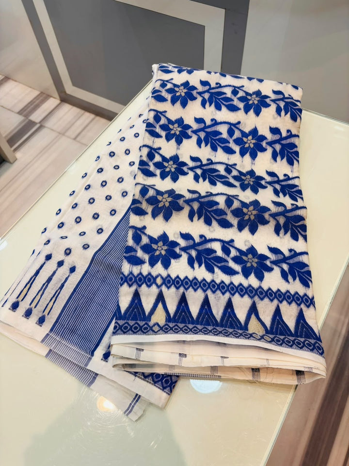 Basanti Bela Bengal Jamdani Saree