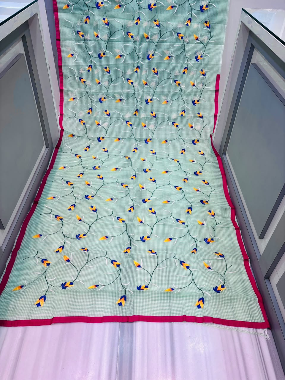 Kusum Reshom Kota Saree With Embroidery work