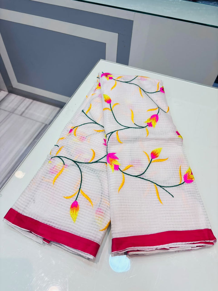 Kusum Reshom Kota Saree With Embroidery work