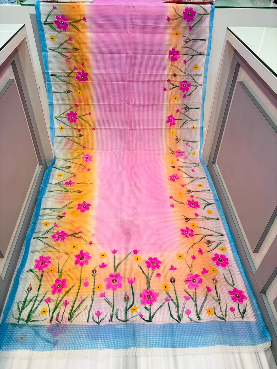 Gulabika Hand Painted Resham Kota Saree